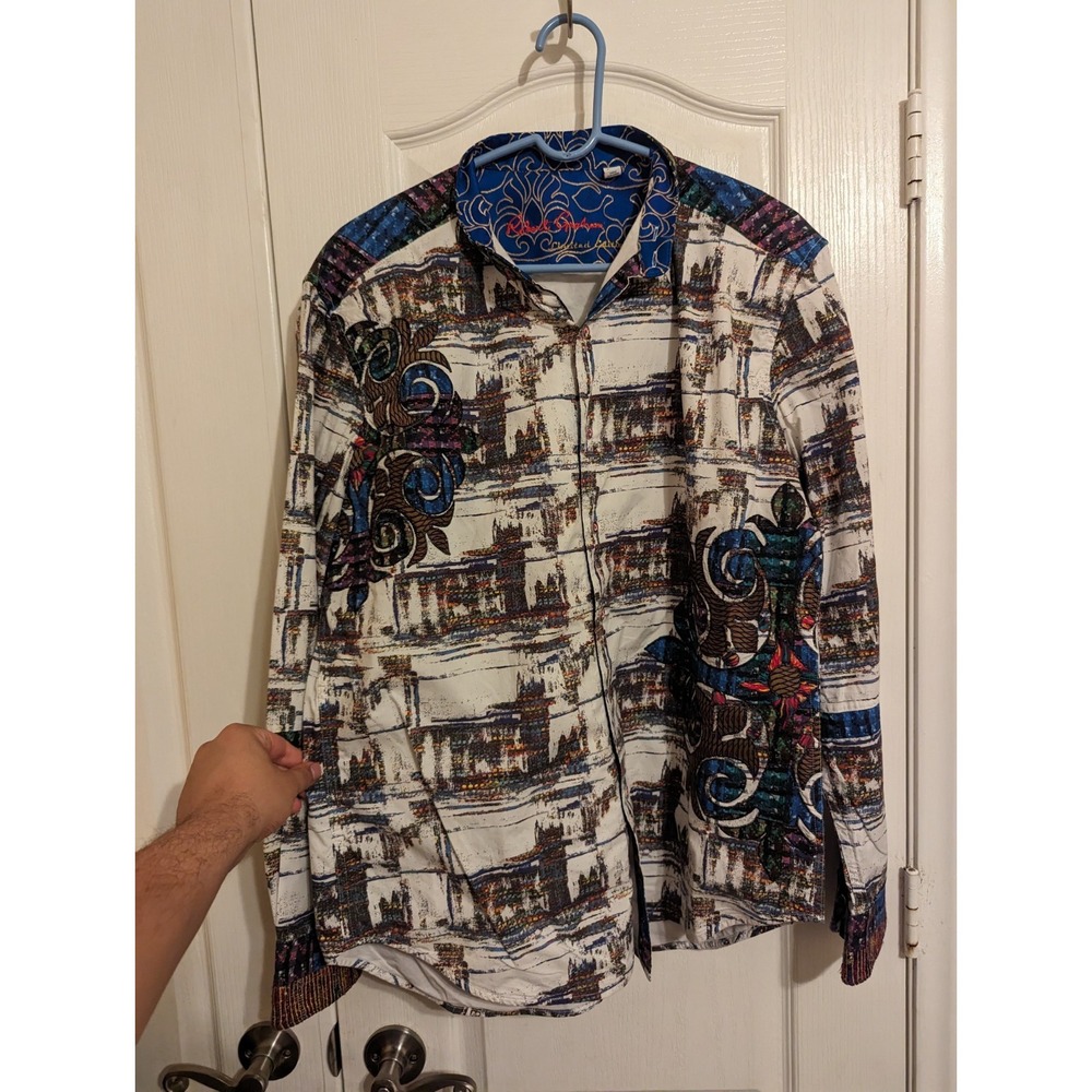 Robert Graham LIMITED EDITION Numbered Mens Shining Paisley Sz L‎ 163/807